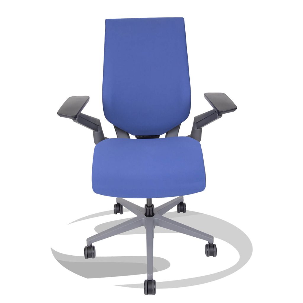 Steelcase Gesture Chair Blue Fabric Highly Adjustable Systems Office