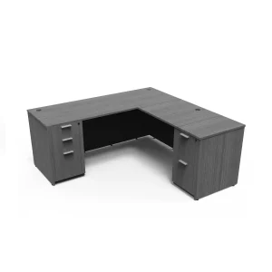 i5 Industries Kai L-Desk with Double Full Pedestals, 66" L x 78" W