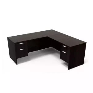 i5 Industries Kai L-Desk with Double Suspended Pedestals, 71" L x 78" W (42" Return)