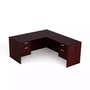 i5 Industries Kai L-Desk with Double Suspended Pedestals, 71" L x 72" W
