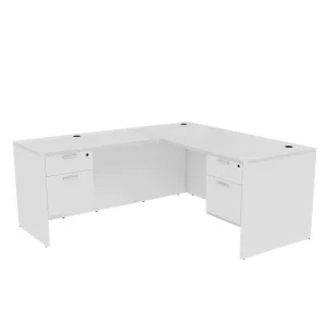 i5 Industries Kai L-Desk with Double Suspended Pedestals, 71" L x 78" W (48" Return)