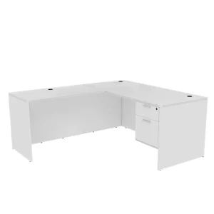 i5 Industries Kai L-Desk with Suspended Pedestal, 66" L x 78" W