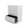 i5 Industries Kai 3 Drawer Lateral File Open - Matte White - L36DR3