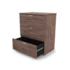 i5 Industries Kai 3 Drawer Lateral File Open - Walnut - L36DR3