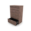 i5 Industries Kai 4 Drawer Lateral File Open - Walnut - L36DR4