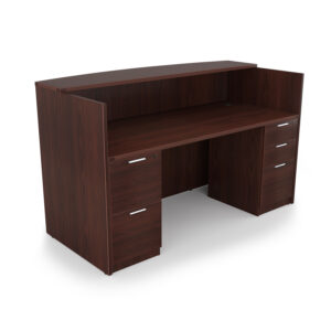 i5 Industries Kai Reception Desk with Double Full Pedestals, 30" D x 71" W