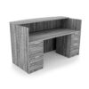 i5 Industries Kai Reception Desk Double Full Pedestals - Samoa Gray - RD3071P-2