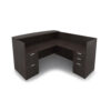 i5 Industries Kai Reception L-Shaped Desk Double Full Pedestals - Espresso - RD7172P-2