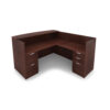 i5 Industries Kai Reception L-Shaped Desk Double Full Pedestals - Mahogany - RD7172P-2