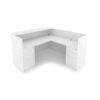 i5 Industries Kai Reception L-Shaped Desk Double Full Pedestals - Matte White - RD7172P-2