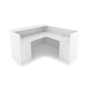 i5 Industries Kai Reversible L-Shaped Reception Desk with Double Full Pedestals, 71" L x 72" W
