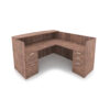 i5 Industries Kai Reception L-Shaped Desk Double Full Pedestals - Walnut - RD7172P-2