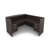 i5 Industries Kai Reception L-Shaped Desk Double Suspended Pedestals - Espresso - RD7172P-1