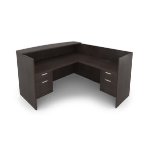 i5 Industries Kai Reversible L-Shaped Reception Desk Double Suspended Pedestals, 71" L x 72" W