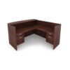 i5 Industries Kai Reception L-Shaped Desk Double Suspended Pedestals - Mahogany - RD7172P-1
