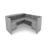 i5 Industries Kai Reception L-Shaped Desk Double Suspended Pedestals - Samoa Gray - RD7172P-1