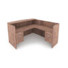 i5 Industries Kai Reception L-Shaped Desk Double Suspended Pedestals - Walnut - RD7172P-1