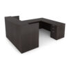 i5 Industries Kai Reception U-Desk with Double Full Peds Back - Espresso - URD7196P-1, URD71102P-1