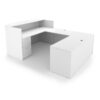 i5 Industries Kai Reception U-Desk with Double Full Peds - Matte White - URD7196P-1, URD71102P-1