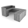 i5 Industries Kai Reception U-Desk with Double Full Peds - Samoa Gray - URD7196P-1, URD71102P-1