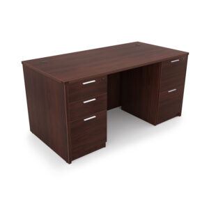i5 Industries Kai Desk with Double Full Pedestals, 30" D x 60" W