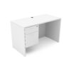 i5 Industries Kai Rectangular Desk Suspended Ped - Matte White - D2448P-1