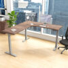 i5 Industries Office High Rise with Walnut Top Silver Base L-Shaped Standing Desk