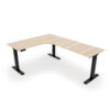 i5 Industries iRize L-Shaped Extended Corner Standing Desk - Coastal Dune Black Base