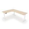 i5 Industries iRize L-Shaped Extended Corner Standing Desk - Coastal Dune White Base