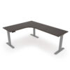 i5 Industries iRize L-Shaped Extended Corner Standing Desk - Espresso Silver Base