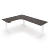 i5 Industries iRize L-Shaped Extended Corner Standing Desk - Espresso White Base