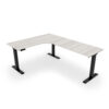 i5 Industries iRize L-Shaped Extended Corner Standing Desk - Harbor Elm Black Base