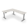i5 Industries iRize L-Shaped Extended Corner Standing Desk - Harbor Elm Silver Base