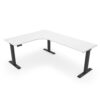 i5 Industries iRize L-Shaped Extended Corner Standing Desk - Matte White Black Base