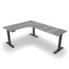 i5 Industries iRize L-Shaped Extended Corner Standing Desk - Samoa Gray Black Base