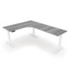 i5 Industries iRize L-Shaped Extended Corner Standing Desk - Samoa Gray White Base