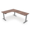 i5 Industries iRize L-Shaped Extended Corner Standing Desk - Walnut Silver Base