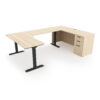 i5 Industries iRize U-Shaped Standing Desk - Coastal Dune Black Base - IRU7196P-5.F.NG