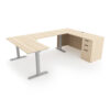i5 Industries iRize U-Shaped Standing Desk - Coastal Dune Silver Base - IRU7196P-5.F.NG