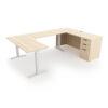 i5 Industries iRize U-Shaped Standing Desk - Coastal Dune White Base - IRU7196P-5.F.NG