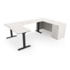 i5 Industries iRize U-Shaped Standing Desk - Harbor Elm Black Base - IRU7196P-5.F.NG