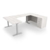 i5 Industries iRize U-Shaped Standing Desk - Harbor Elm Silver Base - IRU7196P-5.F.NG