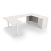 i5 Industries iRize U-Shaped Standing Desk - Harbor Elm White Base - IRU7196P-5.F.NG