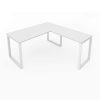Fusion Metal Leg L Desk Matte White Top White Base
