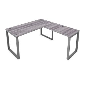 i5 Industries Fusion Metal Leg L-Desk with Grommets, 72″ D x 78″ W