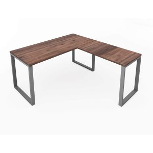 i5 Industries Fusion Metal Leg L-Desk with Grommets, 66″ D x 72″ W