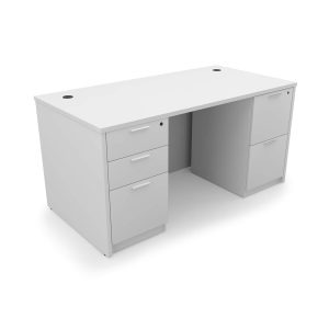 i5 Industries Kai Desk with Double Full Pedestals, 30" D x 66" W