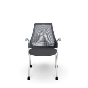 Herman Miller Sayl Mobile Side Chair White Frame Graphite Seat Dark Gray Back