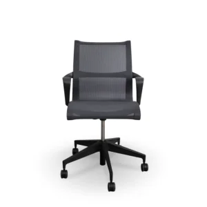 Herman Miller Setu Side Chair Charcoal Frame and Mesh with Graphite Base