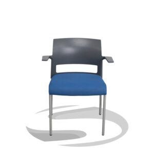 Steelcase Move 490 Series Stacking Chair - Blue Jean Seat and Charcoal Back (Lot of 2)